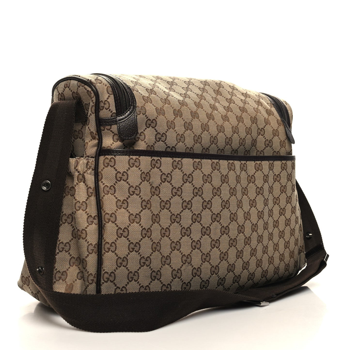 Monogram Natural Pigskin Large Diaper Bag Beige Ebony Cocoa Dark Chocolate
