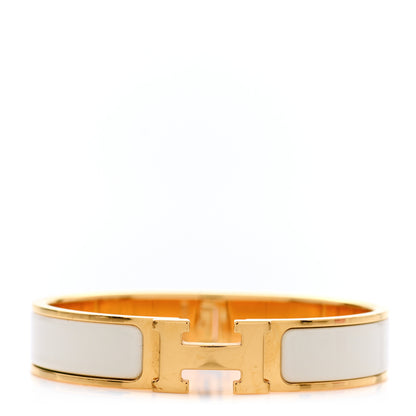 Hermes Enamel Narrow Clic Clac H Bracelet PM White 1 of 4