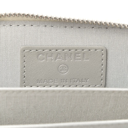 Chanel Metallic Lambskin Star Embossed Coin Purse Light Silver 6 of 8