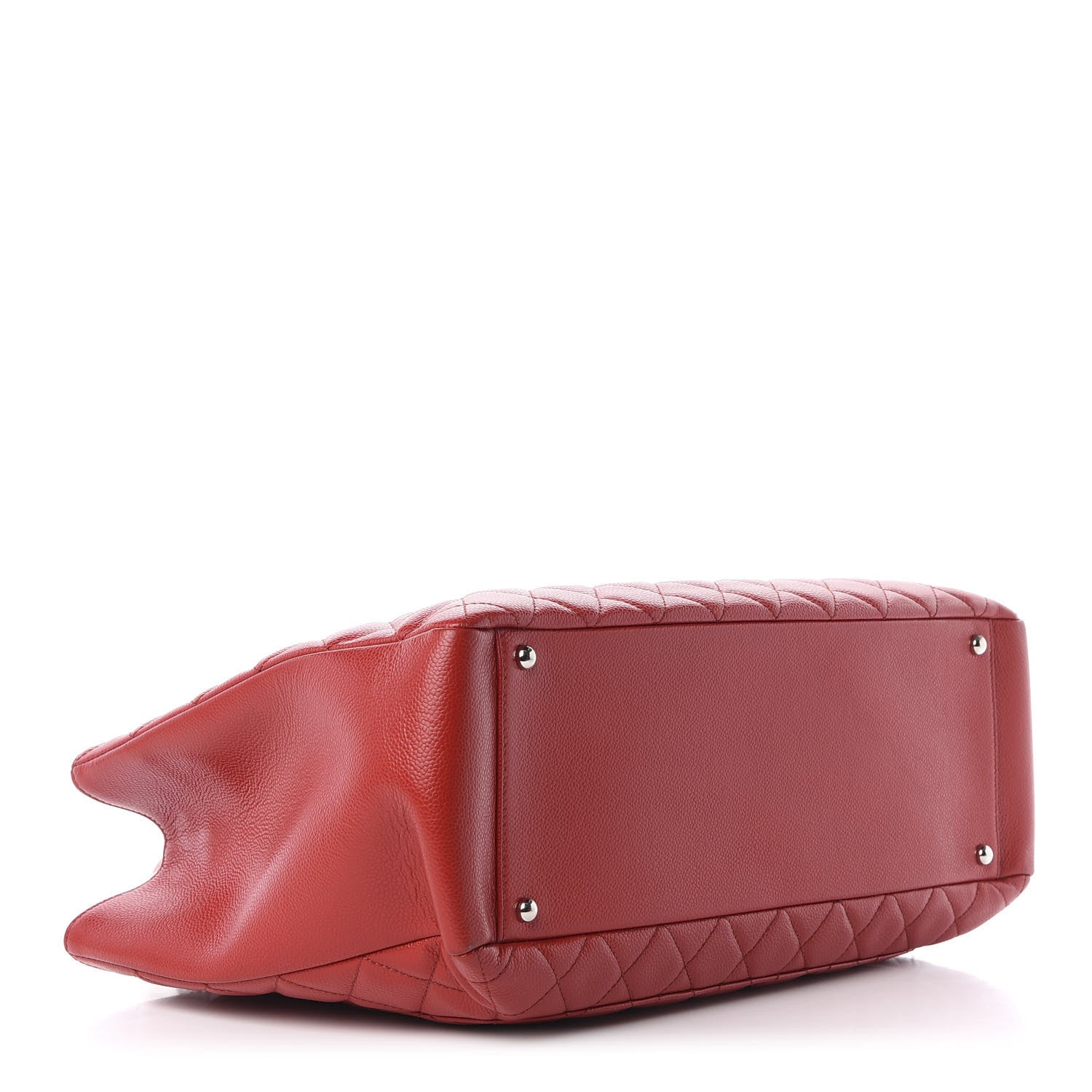 Chanel Caviar Quilted XL Grand Shopping Tote GST Red 4 of 10