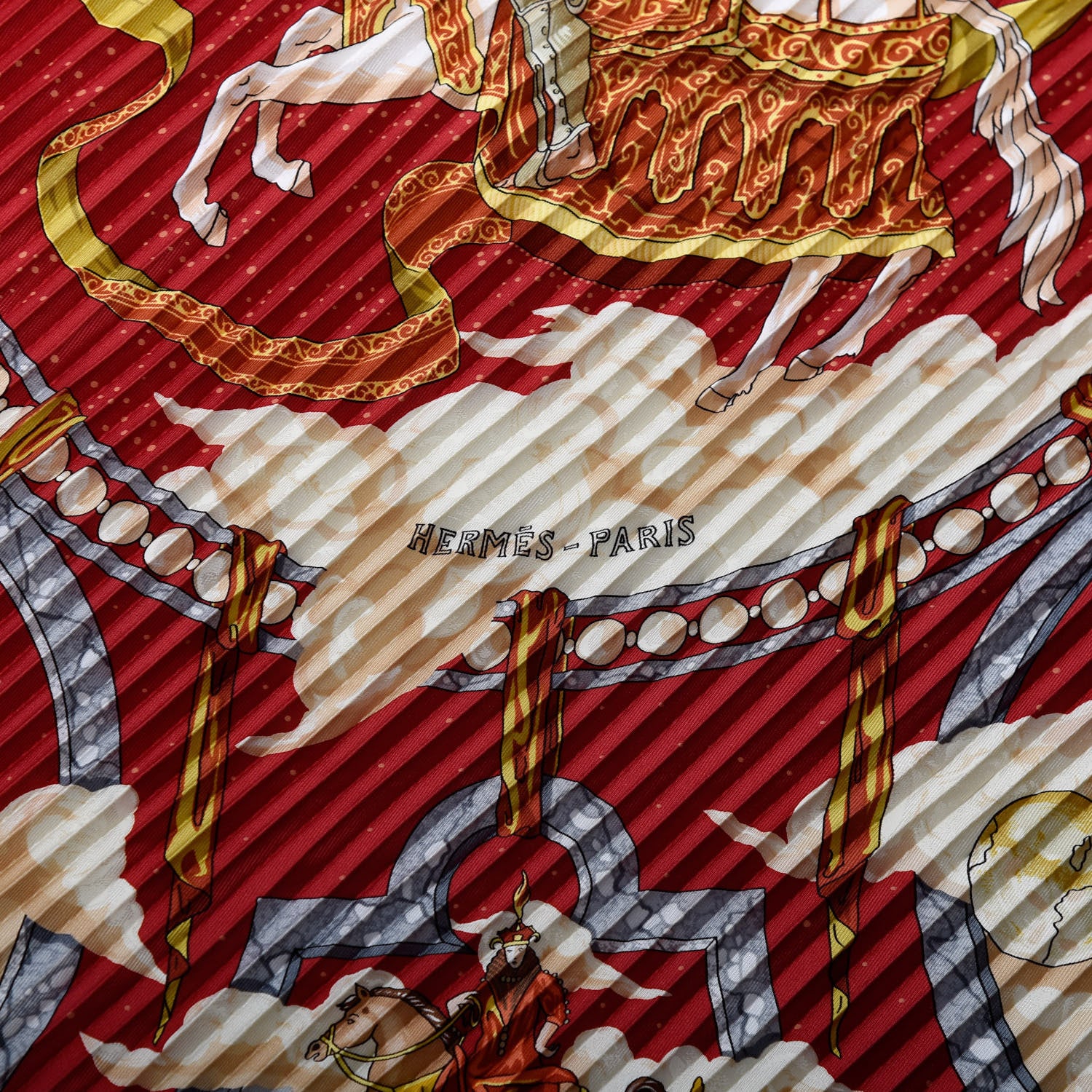 Hermes Silk Plisse Pythagore Scarf 90 5 of 7