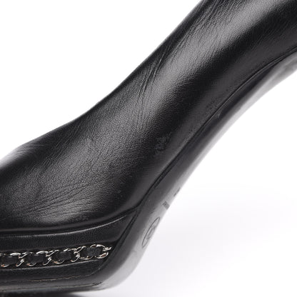 Chanel Lambskin CC Cap Toe Platform Chain Pumps 41 Black 11 of 13