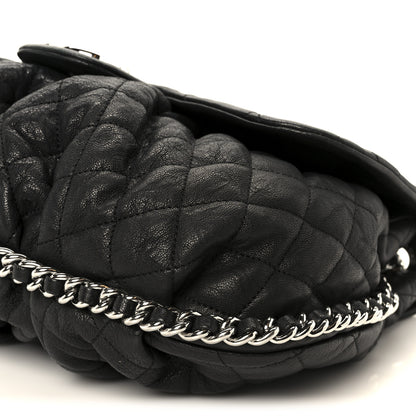 Chanel Washed Lambskin Quilted Large Chain Around Messenger Black 10 of 11