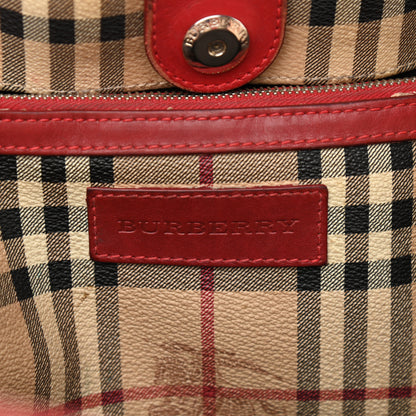 Burberry Haymarket Check Small Canterbury Tote Military Red 6 of 17