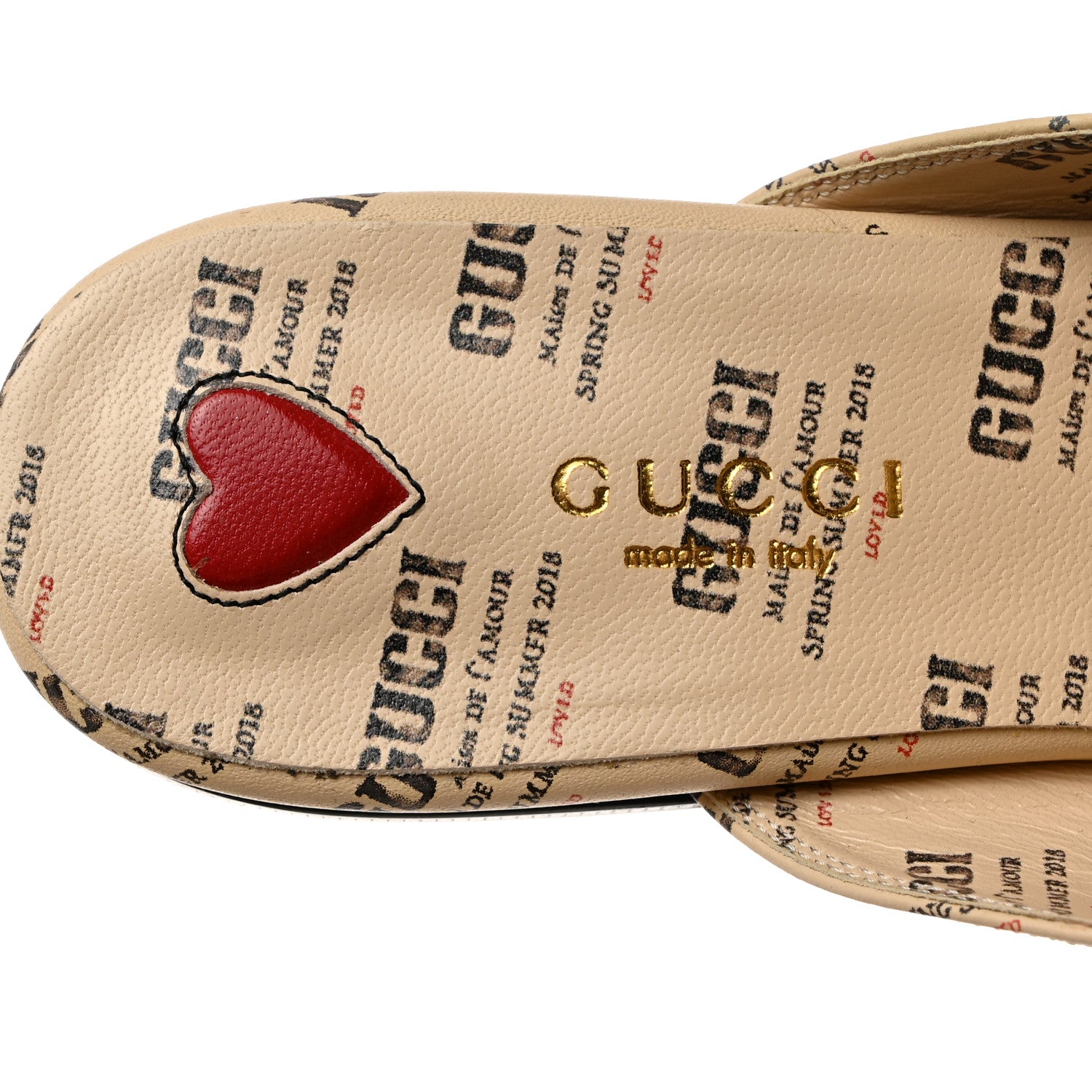 Gucci Calfskin Stamp Print Womens Princetown Slippers 36 Soy Black 6 of 9