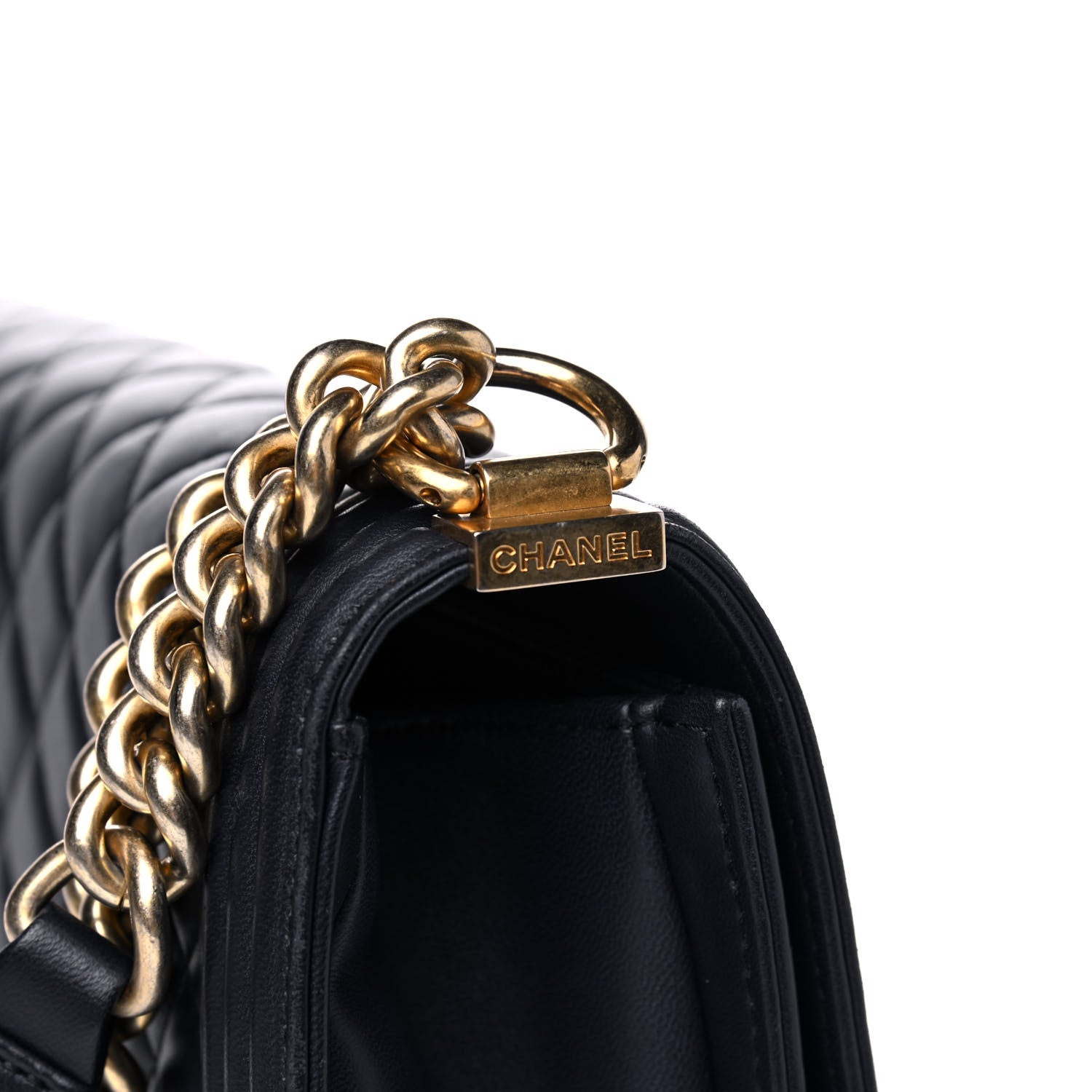 Chanel Lambskin Quilted Large Boy Flap Navy 10 of 10