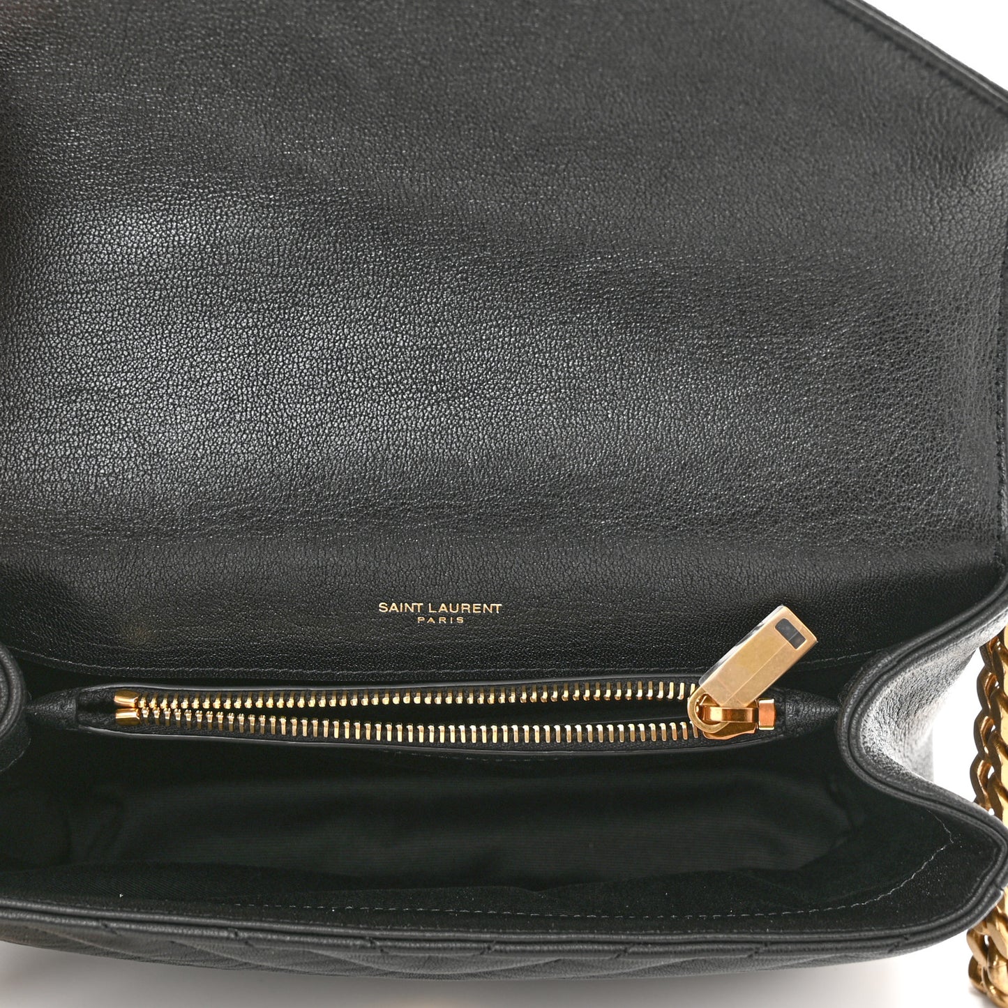 Sheepskin Matelasse Chevron Monogram Medium College Bag Black