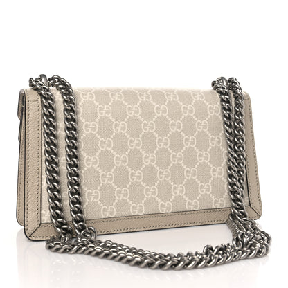 Gucci GG Supreme Monogram Textured Dollar Calfskin Small Rectangular Dionysus Shoulder Bag Beige Mystic White Oatmeal 3 of 10