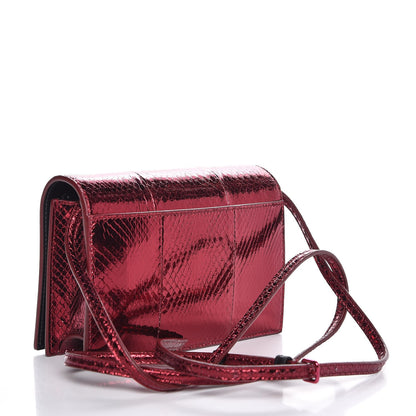 Saint Laurent Metallic Snakeskin Monogram Toy Kate Strap Wallet Cherry 3 of 6