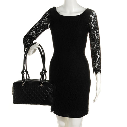 Chanel Calfskin Quilted Large Cambon Bowler Black 2 of 7