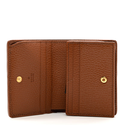 Gucci New Denim GG Monogram Dollar Calfskin Horsebit 1955 Card Case Wallet Blue Tea Cuir Epilog 6 of 7