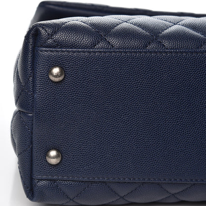 Chanel Caviar Lizard Quilted Medium Coco Handle Flap Navy 8 of 9