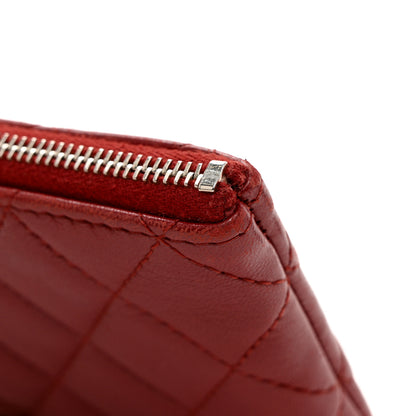 Chanel Lambskin Quilted Small Cosmetic Case Red 9 of 9