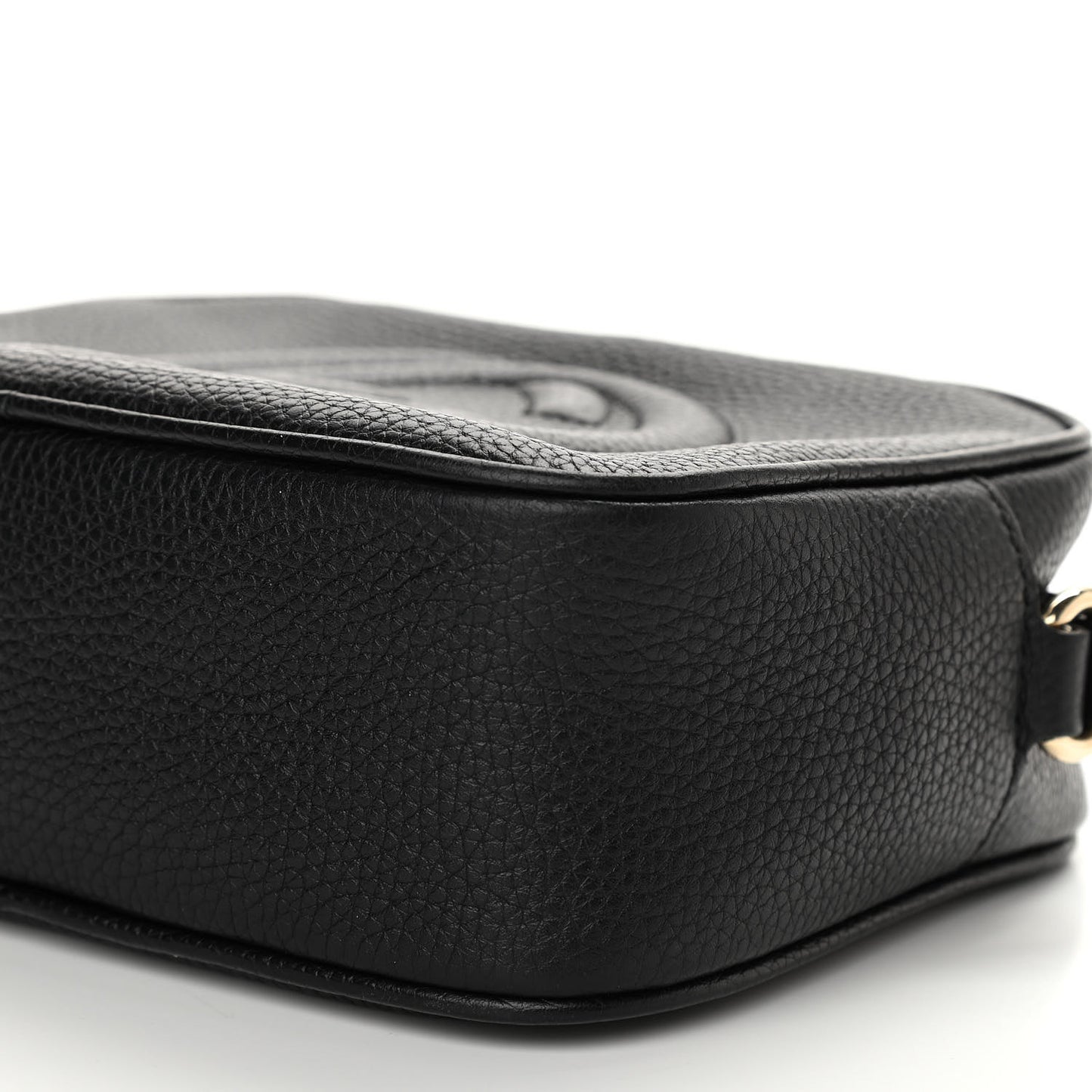 Pebbled Calfskin Small Soho Disco Bag Black