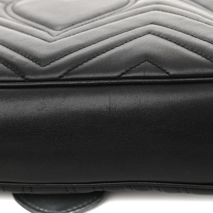 Gucci Calfskin Matelasse Medium GG Marmont Shoulder Bag Black 12 of 15