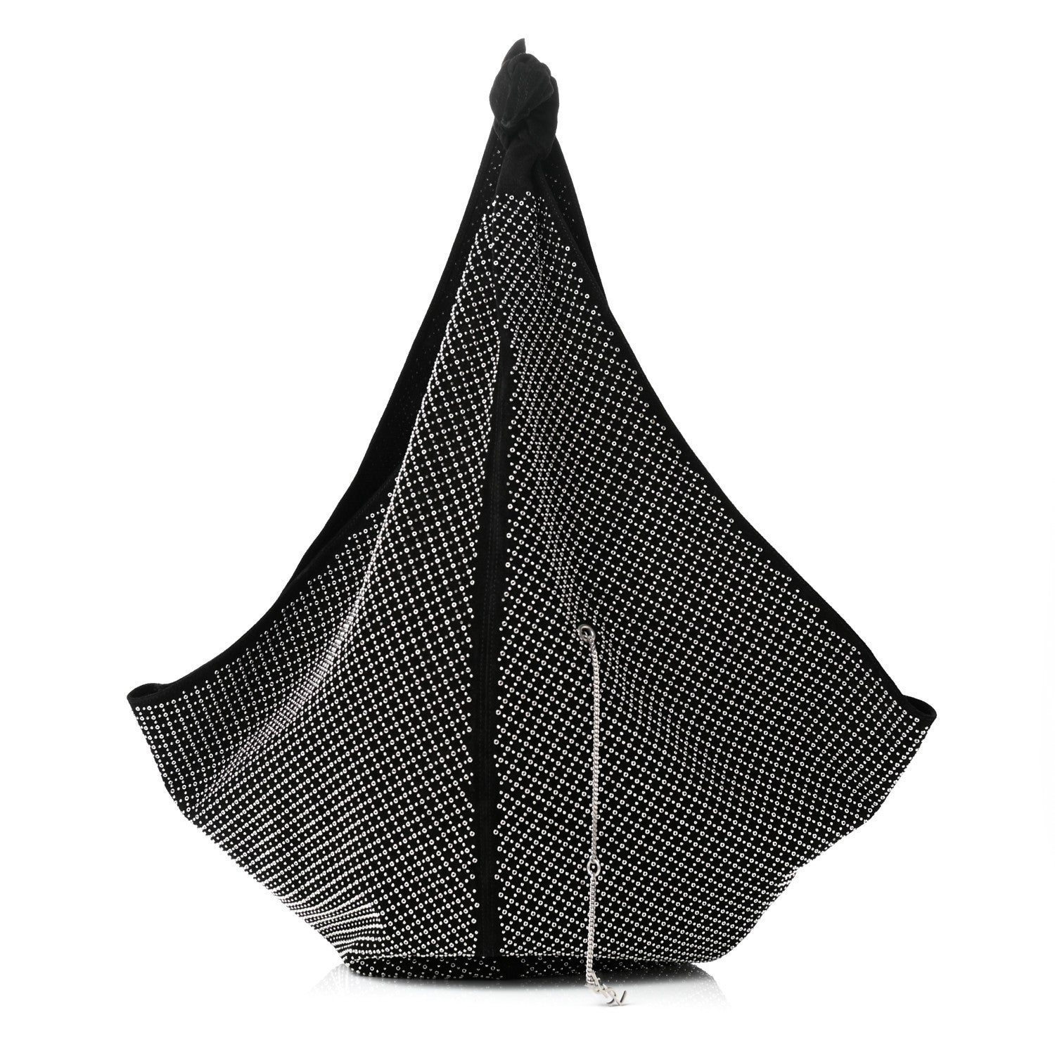 Saint Laurent Suede Studded Hobo Bag Black 3 of 10