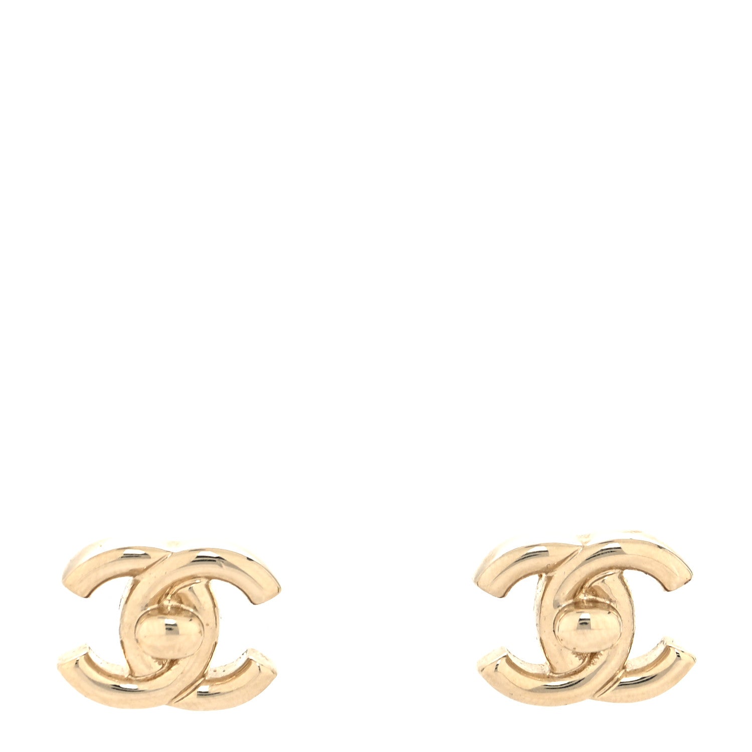 Chanel Metal CC Turnlock Earrings Gold 1 of 4