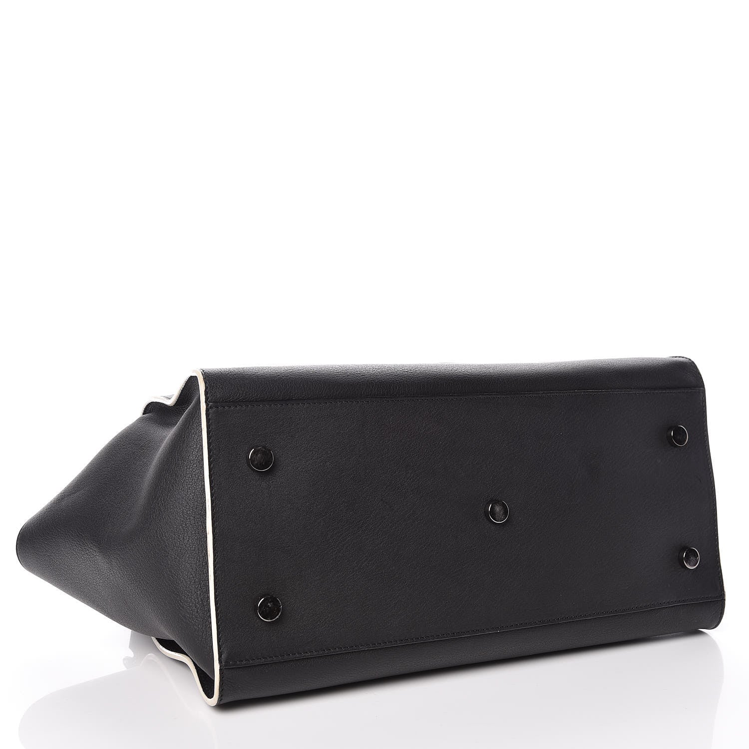 Saint Laurent Calfskin Small Monogram Downtown Cabas Black White 4 of 14