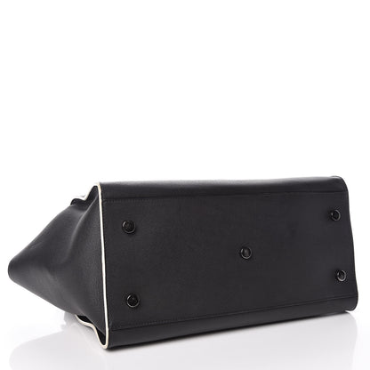 Saint Laurent Calfskin Small Monogram Downtown Cabas Black White 4 of 14