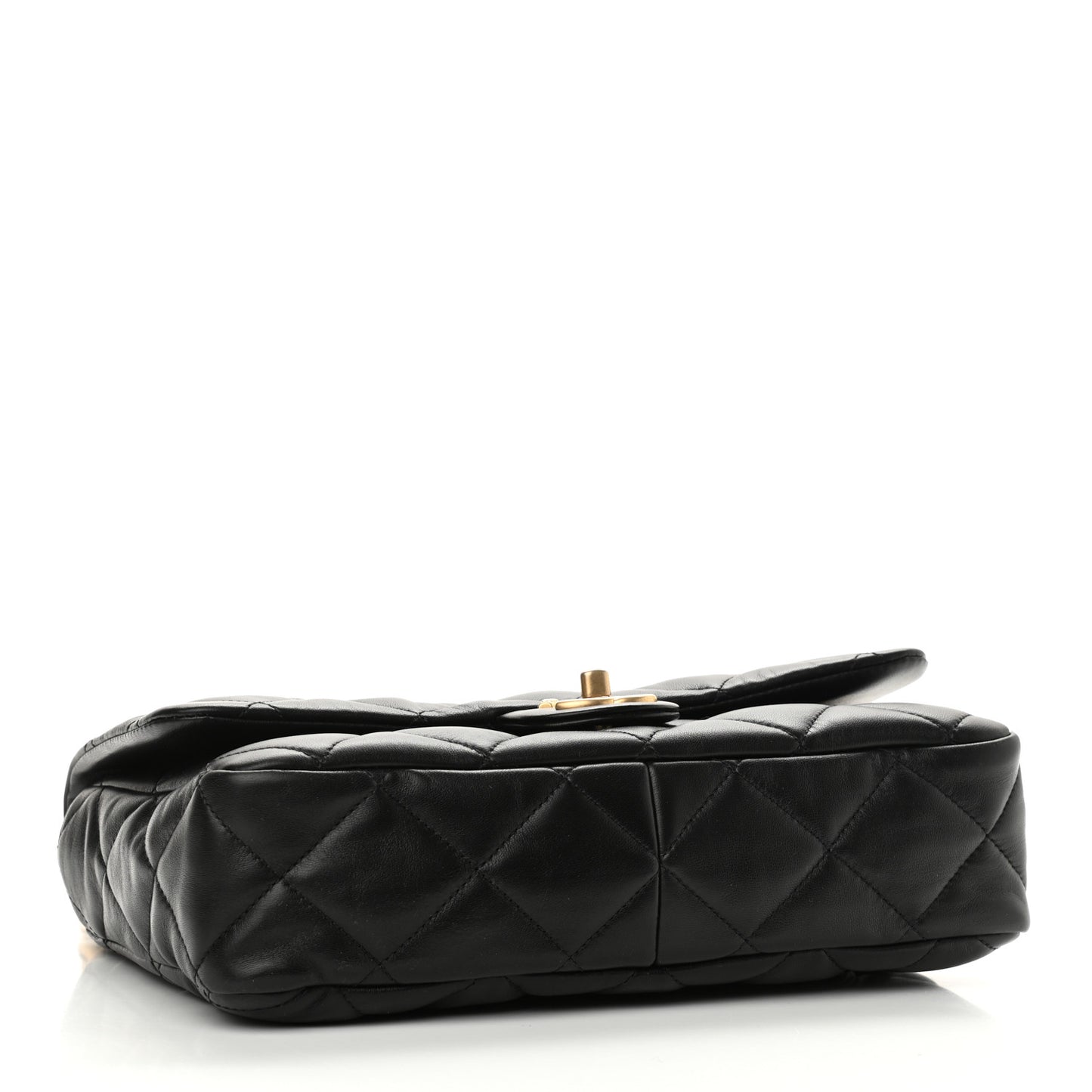 Lambskin Quilted Large CC Funky Town Flap Black