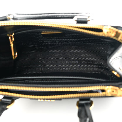 Prada Saffiano Small Galleria Double Zip Tote Black 6 of 16