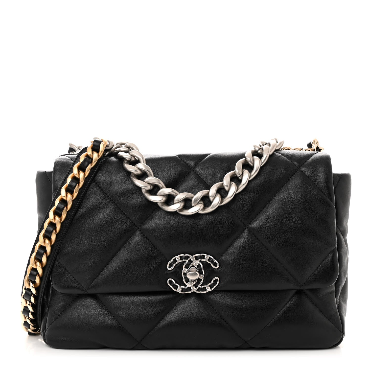 Chanel Lambskin Quilted Large Chanel 19 Flap Black 1 of 10