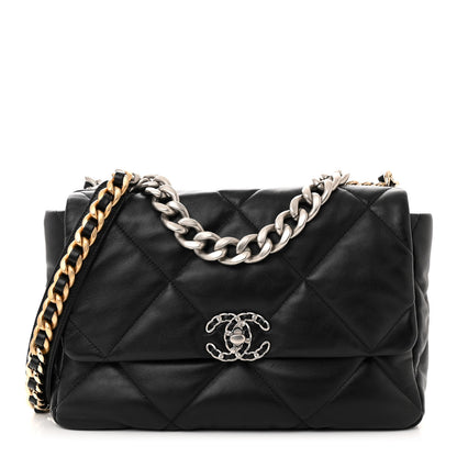 Chanel Lambskin Quilted Large Chanel 19 Flap Black 1 of 10