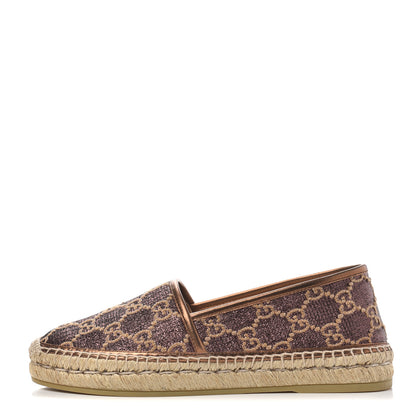 Gucci Lame Nappa GG Monogram Espadrilles 39 Brown Beige Light Bronze 1 of 11
