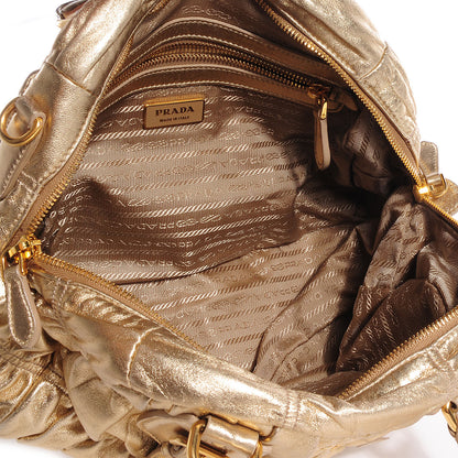 Prada Nappa Gaufre Dome Satchel Platino 6 of 8