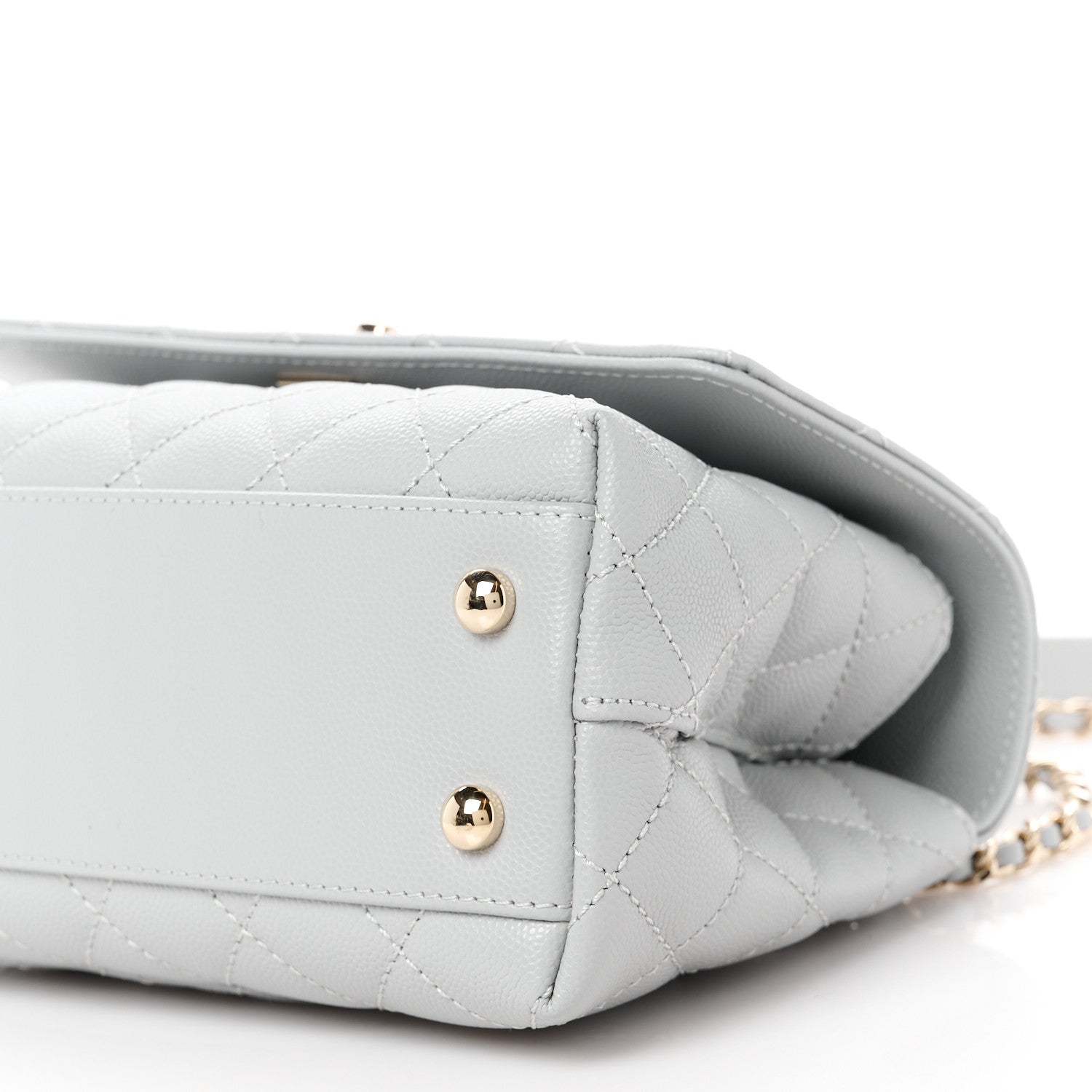 Chanel Caviar Quilted Mini Coco Handle Flap Light Grey 11 of 11