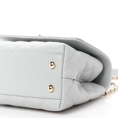 Chanel Caviar Quilted Mini Coco Handle Flap Light Grey 11 of 11