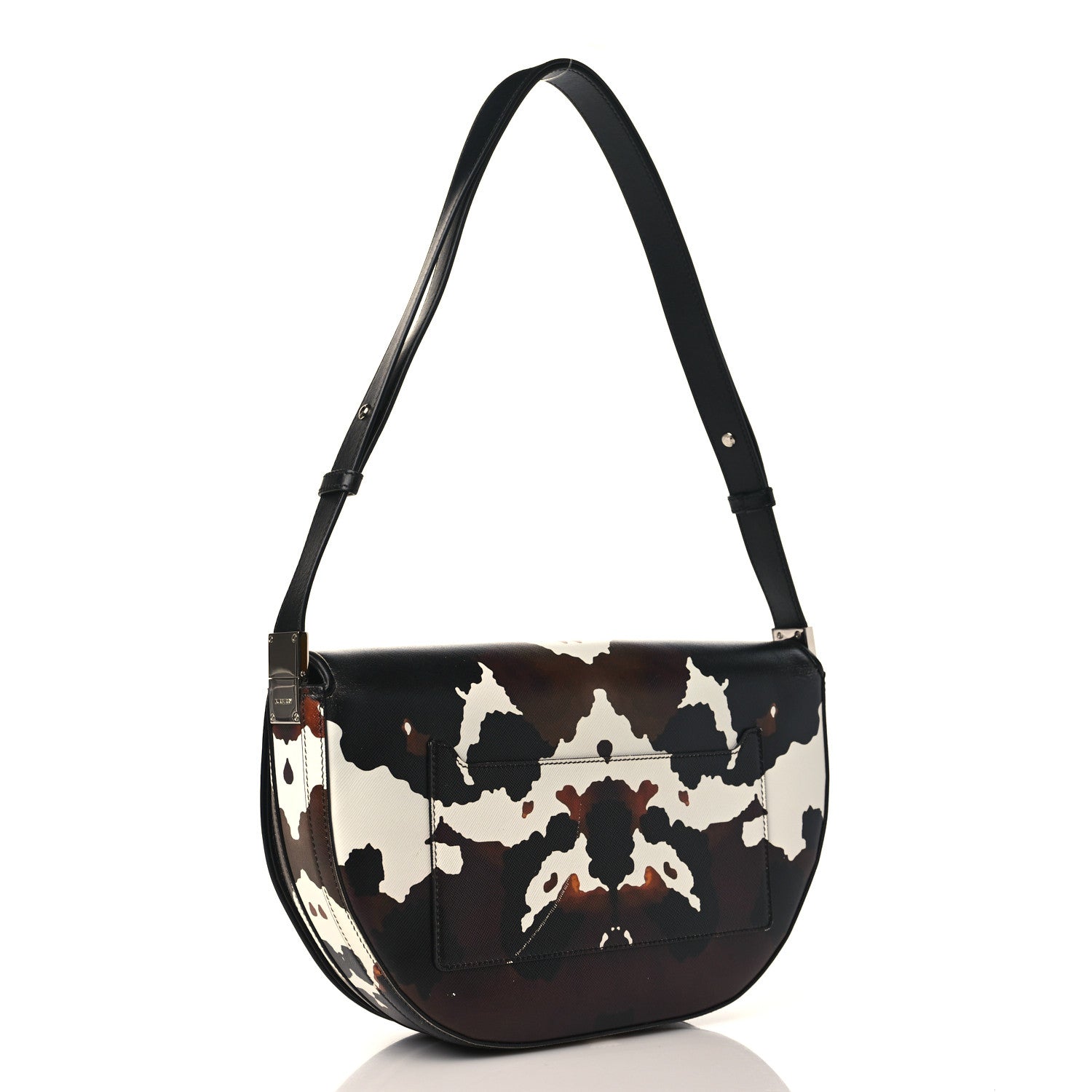 Burberry Calfskin Medium Camouflage Olympia Shoulder Bag Black 3 of 8
