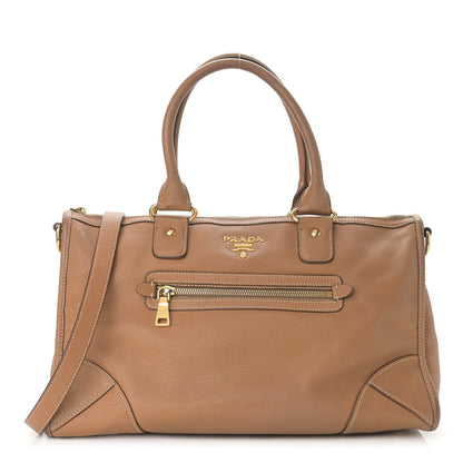 Prada Vitello Daino Shopping Satchel Caramel 1 of 16