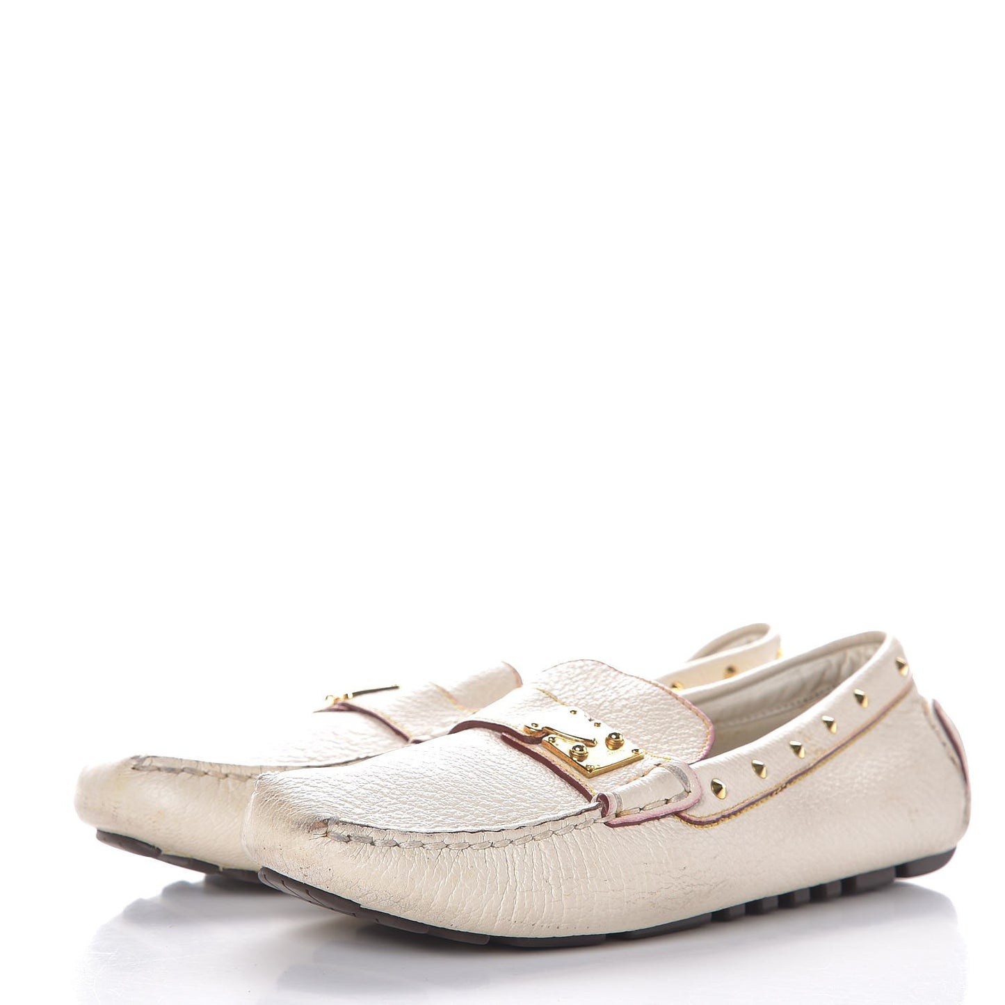 Goatskin Studded Suhali Loafers 35.5 Off White