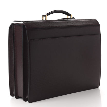 Louis Vuitton Taiga Pilot Case Oural Briefcase Acajou 2 of 10