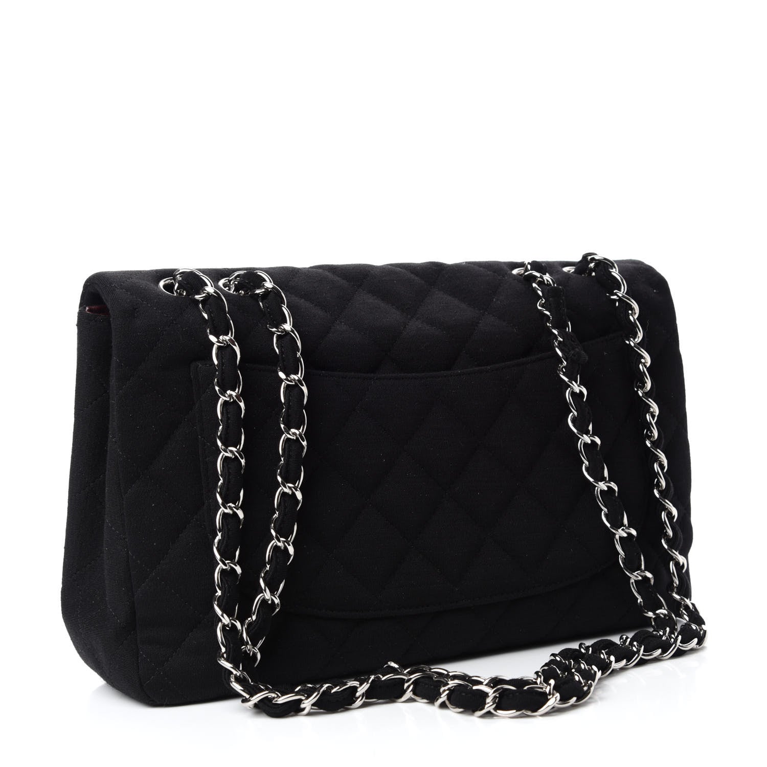 Chanel Jersey Quilted Jumbo Single Flap Black 3 of 10
