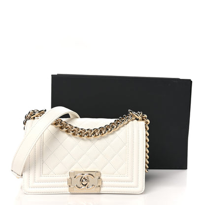 Chanel Caviar Quilted Small Boy Flap White 11 of 11
