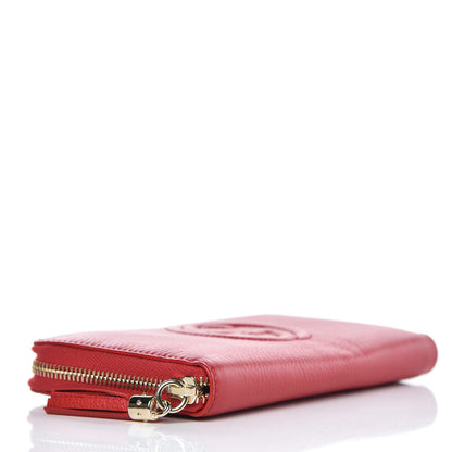 Gucci Pebbled Calfskin Soho Zip Around Wallet Red 4 of 9