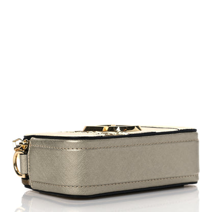 Marc Jacobs Metallic Sequin Snake Embossed Calfskin Stripe Snapshot Camera Bag Gold 3 of 10