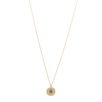 David Yurman 18K Yellow Gold Blue Sapphire Diamond Evil Eye Necklace 1 of 4