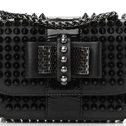 Christian Louboutin Calfskin Spikes Sweety Charity Crossbody Bag Black 7 of 13