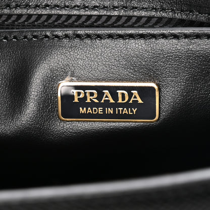 Prada Saffiano Cuir Triangle Embleme Flap Shoulder Bag Black 5 of 10