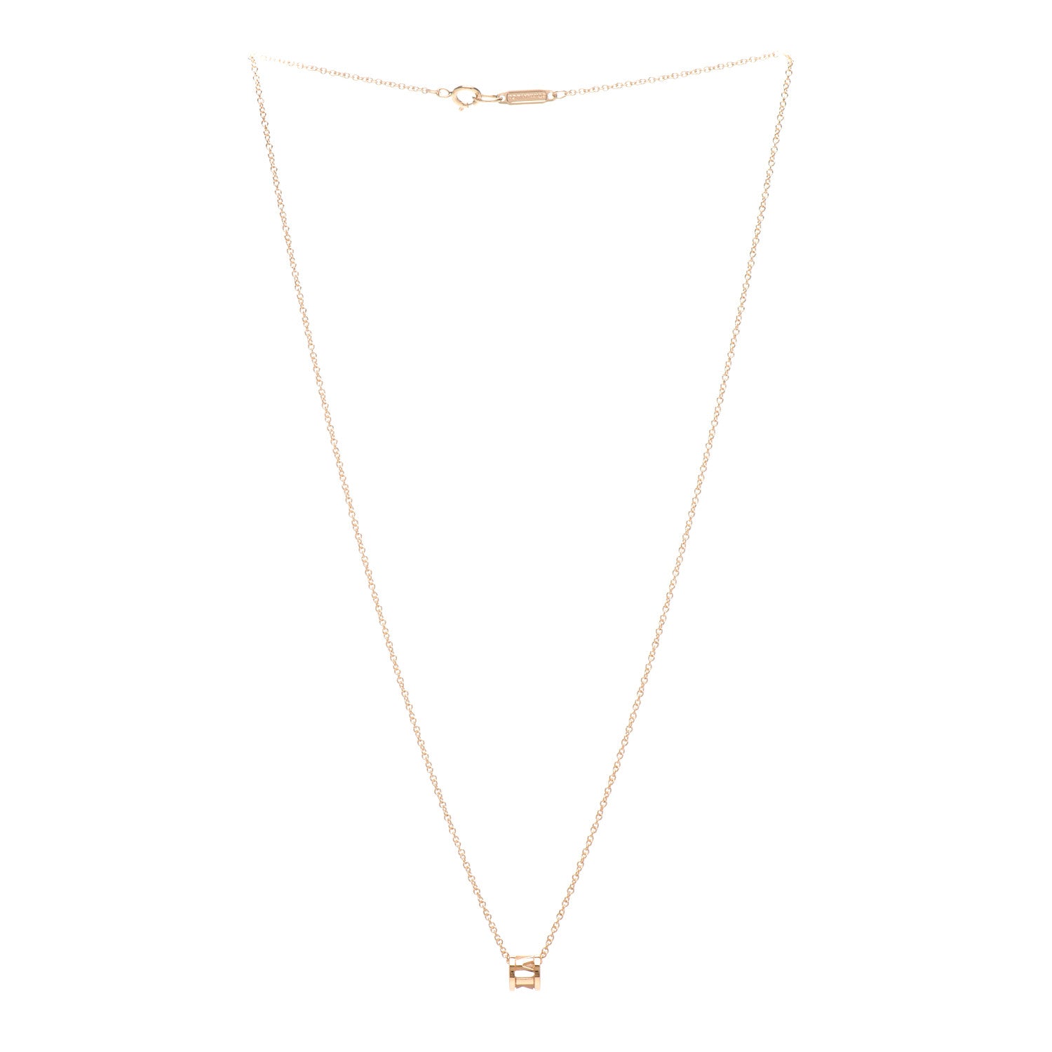 Tiffany 18K Rose Gold Atlas Open Pendant Necklace 3 of 5