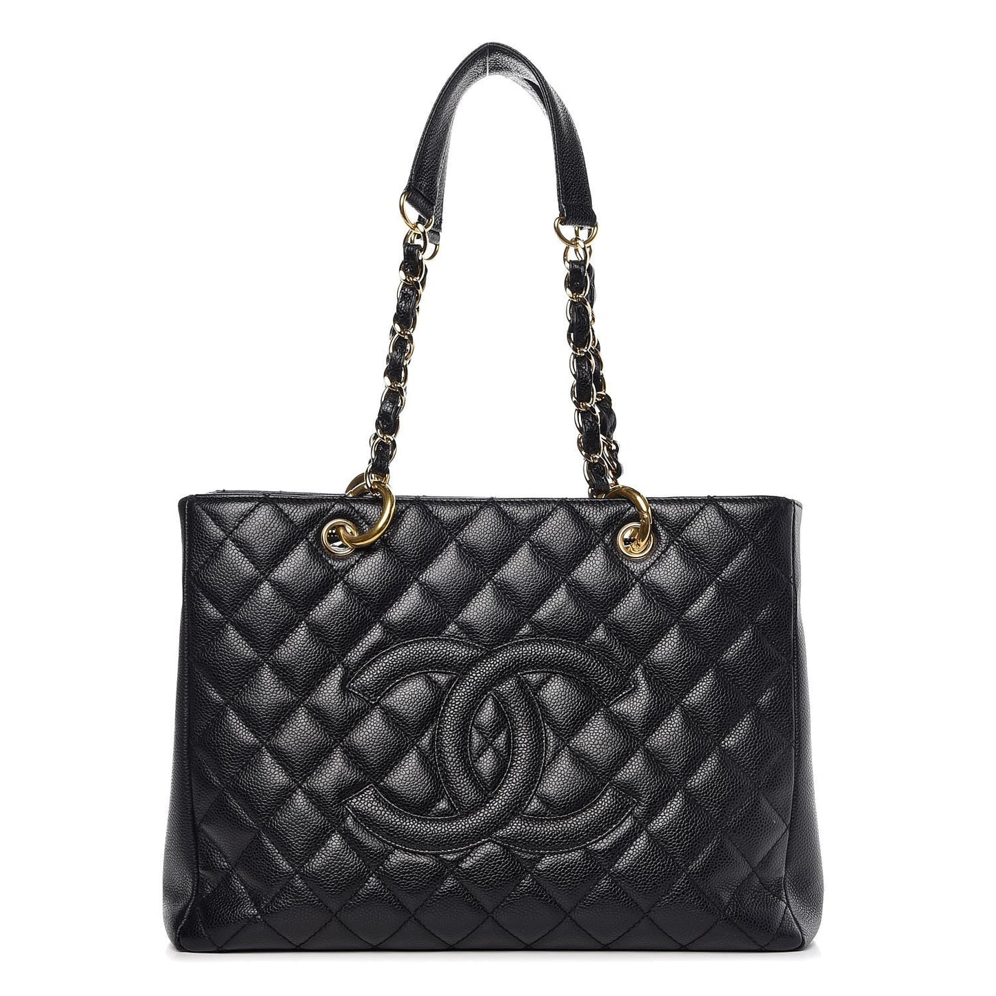 Caviar Quilted Grand Shopping Tote GST Black