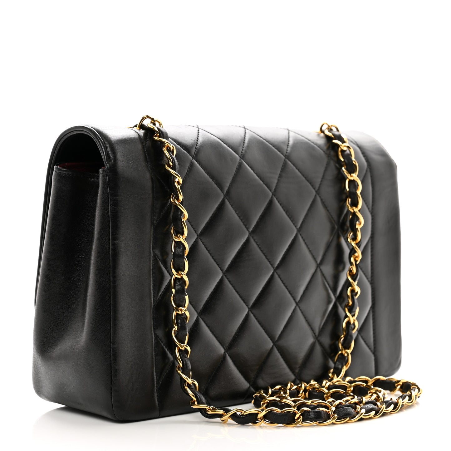 Lambskin Quilted Medium Single Flap Black