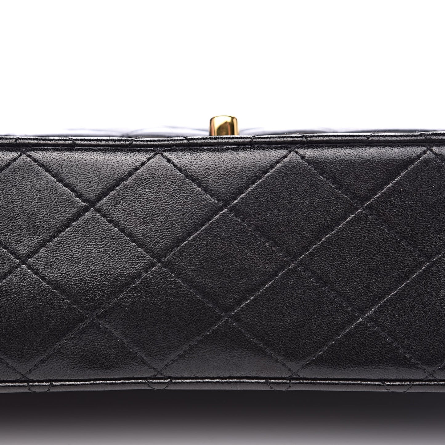 Lambskin Quilted Medium Double Flap Black