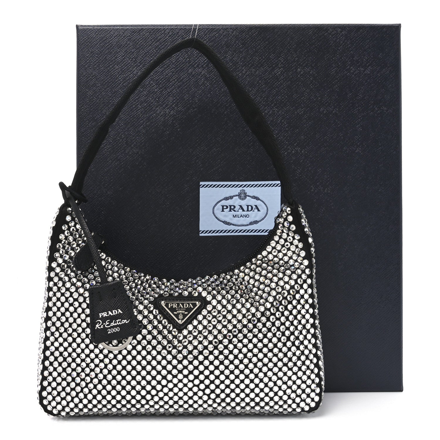 Prada Satin Crystal Mini Re-Edition 2000 Bag Cristal 10 of 10