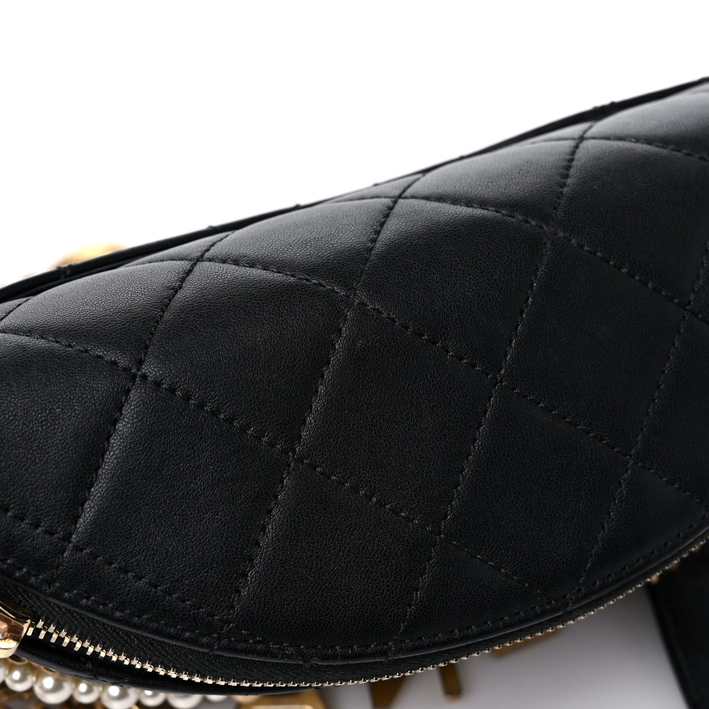 Lambskin Quilted All About Chains Waist Belt Bag Black