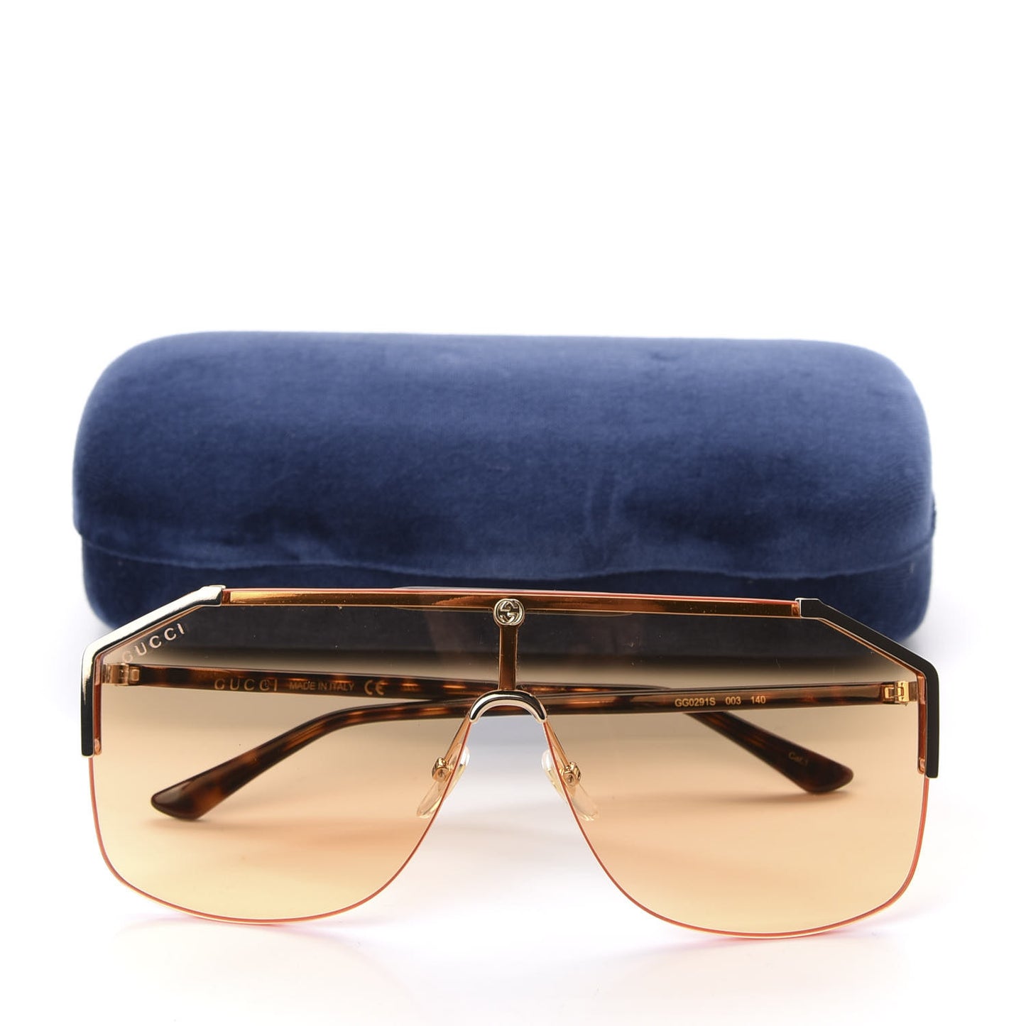 Metal Rimless Square Sunglasses GG0291S Ambar Gold