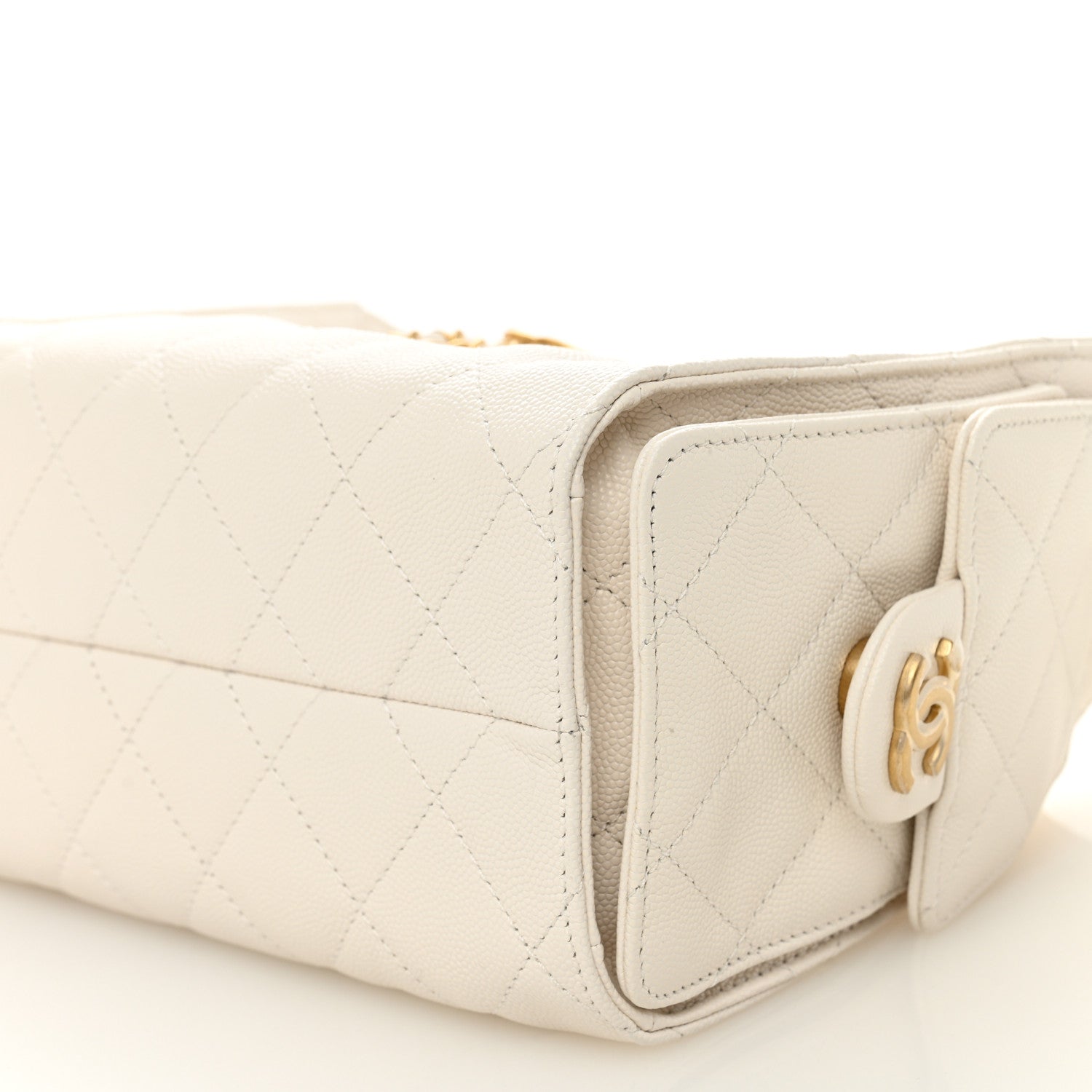 Chanel Caviar Quilted Mini Chanel 25 Handbag White 10 of 10